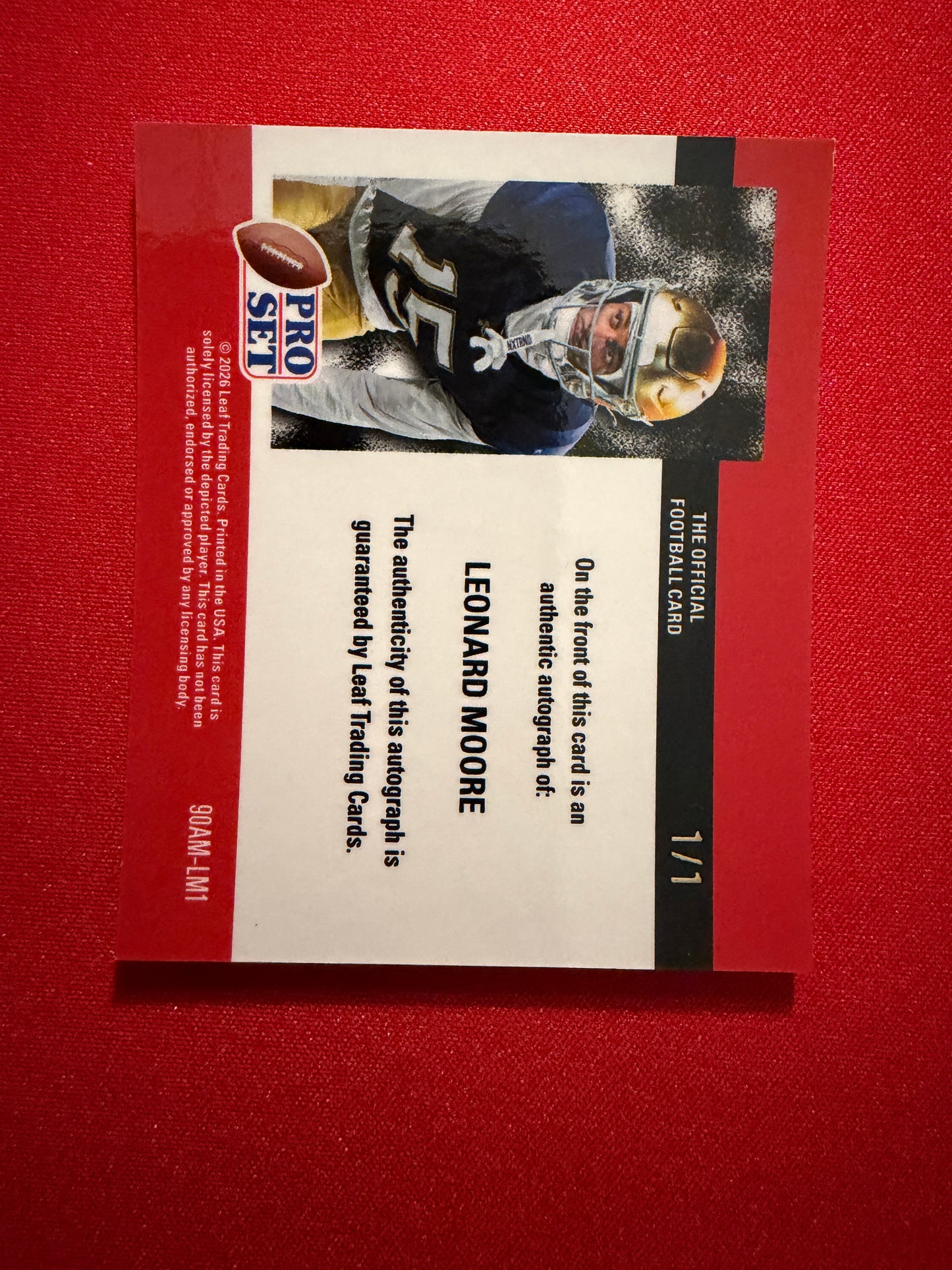 Leonard Moore 2026 Leaf Pro Set 1990 Mini Auto Silver 1/1