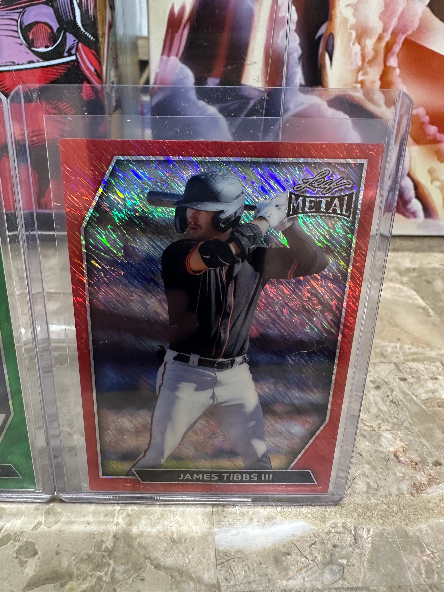 2026 Leaf Metal James Tibbs III AUTO 1/1 Green Crystal + Red Shimmer PROOF 1/1