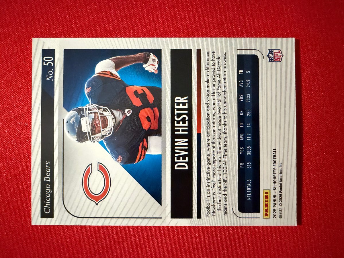 Devin Hester 2025 Panini Silhouette Football Base Silver /149 #50