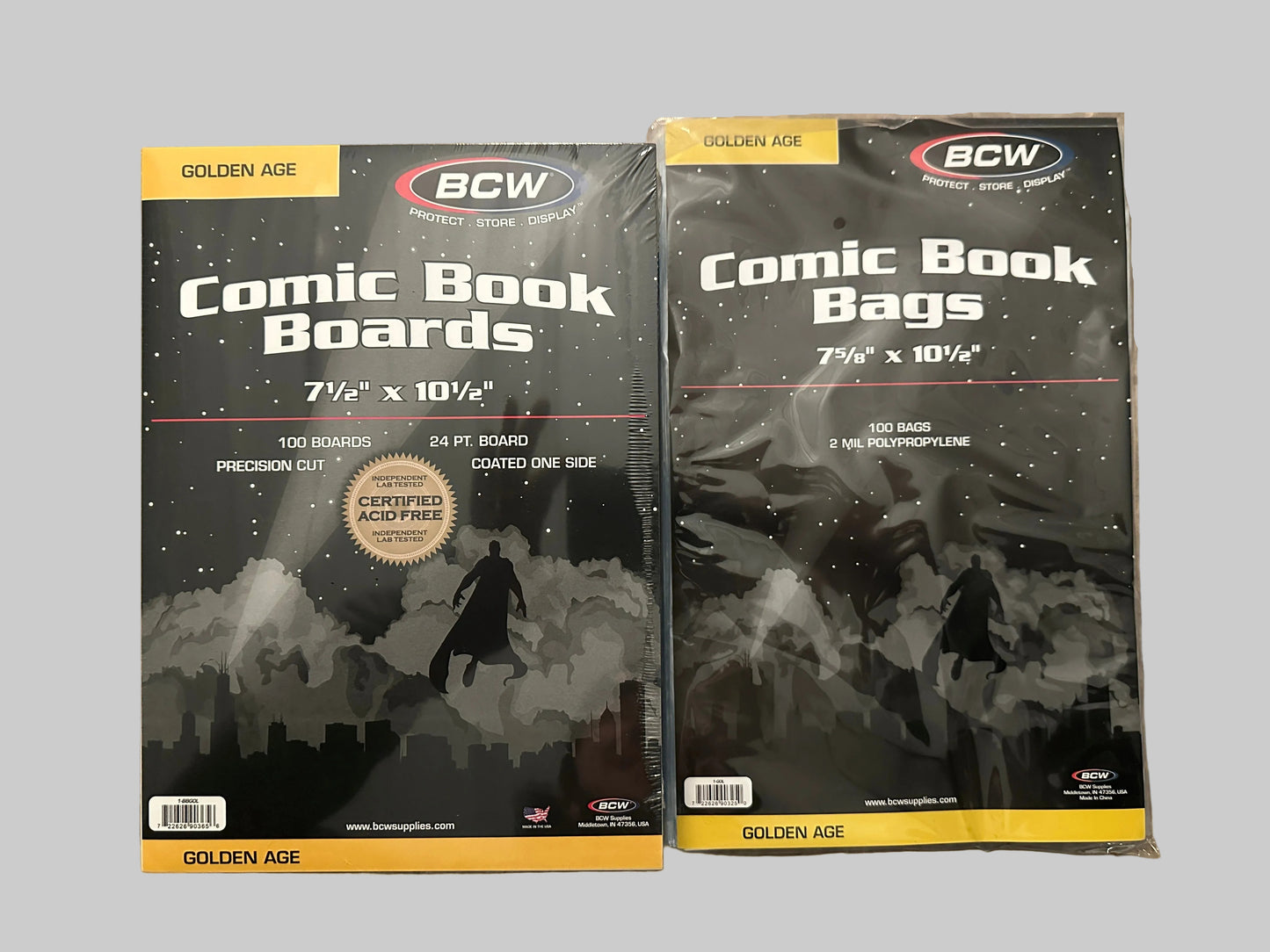 BCW Golden Age Comic Book Bags and Boards Set (100 ea. Sealed)