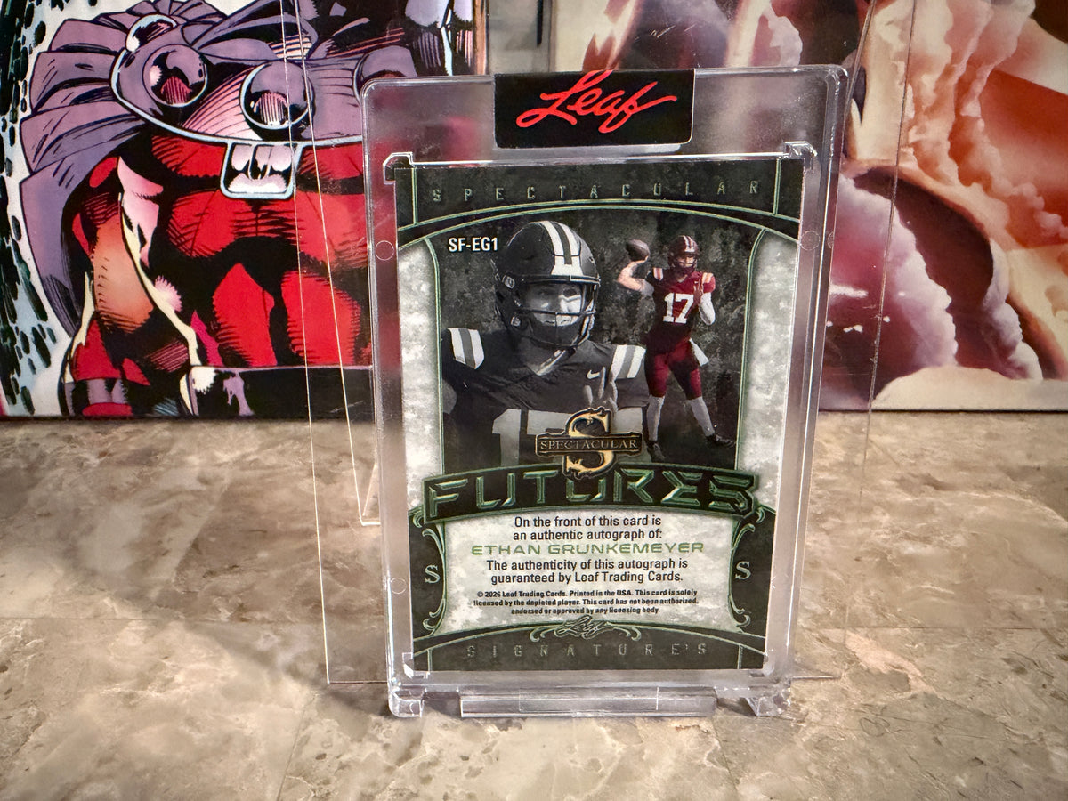 Ethan Grunkemeyer 2026 Leaf Spectacular Football Futures Auto Silver Holo /30