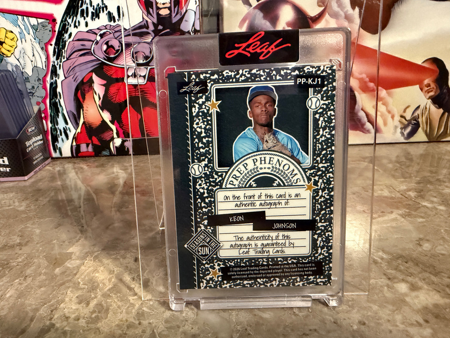 Keon Johnson 2026 Leaf Seasons In The Sun Baseball Prep Phenoms Auto /4