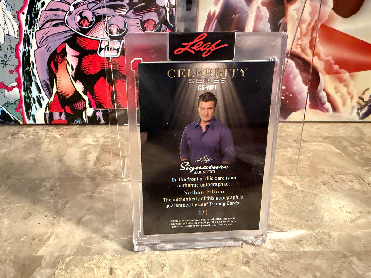 Nathan Fillion 2026 Leaf Signature Series Celebrity Auto Purple 1/1