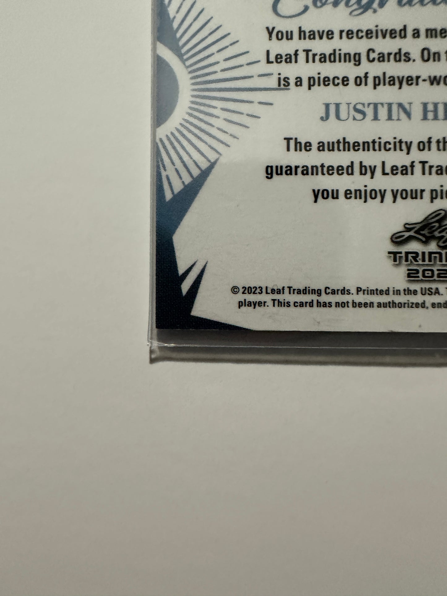 Justin Herbert #RRR-5 Retro Rookie Relics Player Worn Patch (2023 Leaf Trinity)
