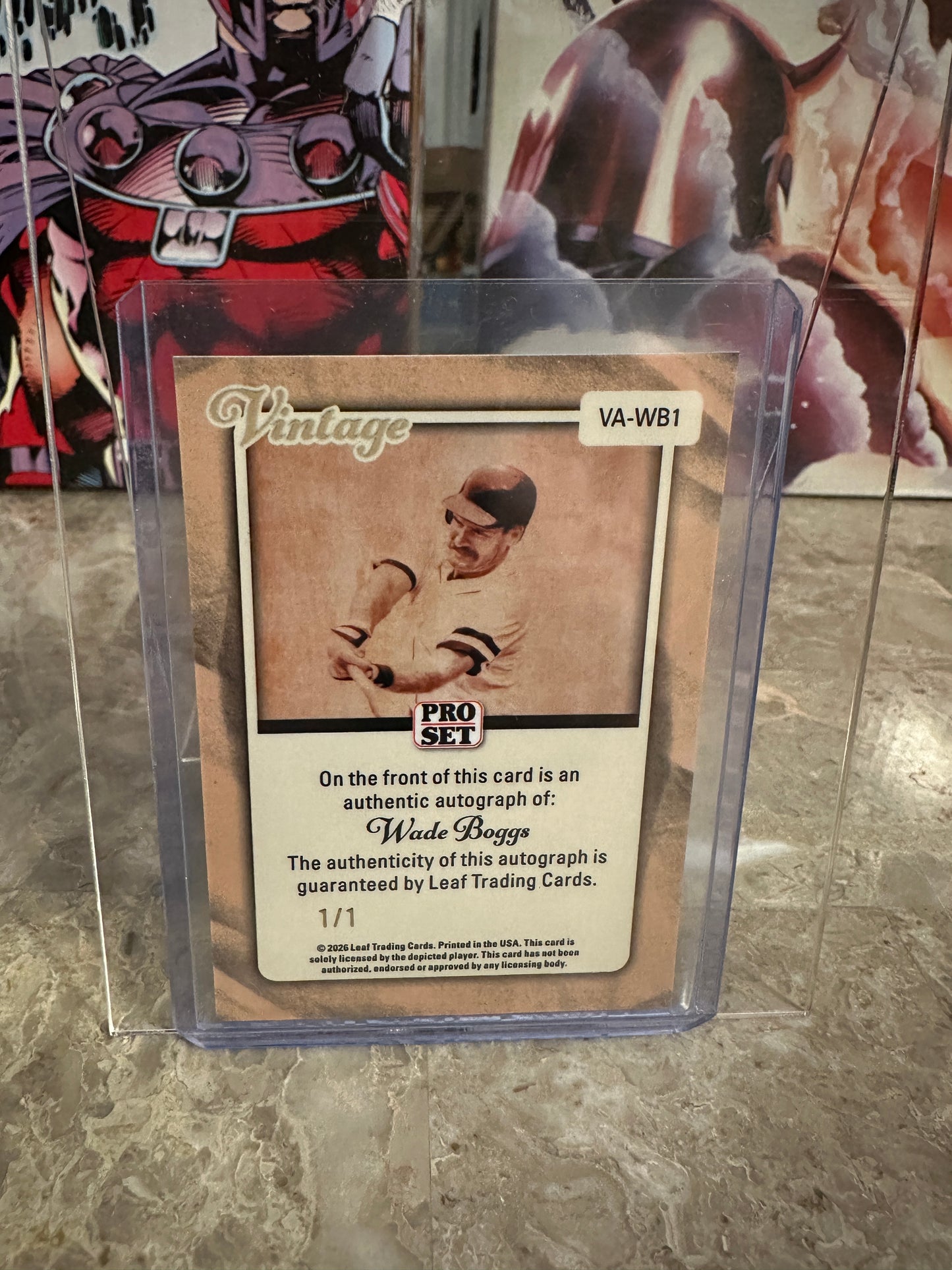 2026 Pro Set Metal Baseball Wade Boggs Vintage Autograph 1/1 Gold Lazer