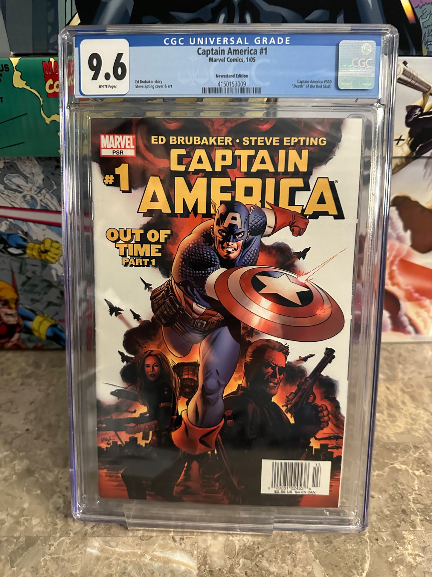 Captain America #1 CGC 9.6 WP Newsstand Edition (2005 Marvel)