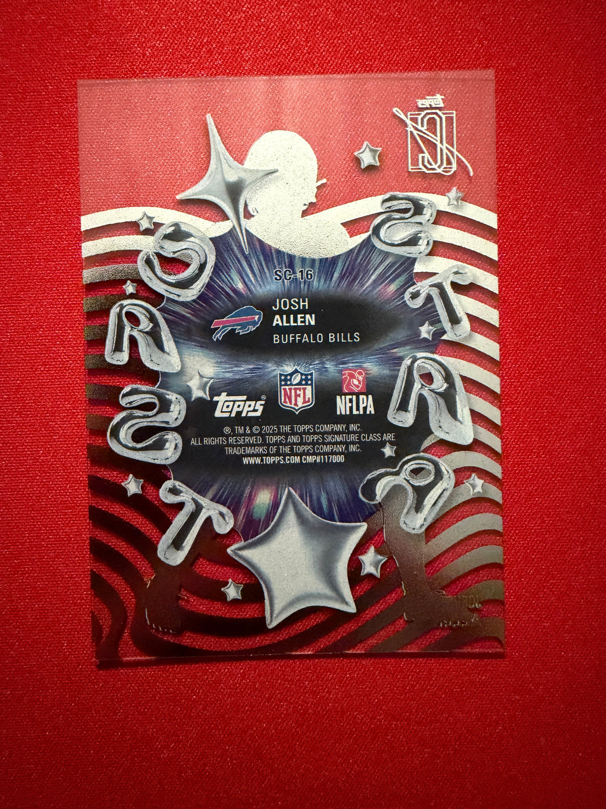 Josh Allen 2025 Topps Signature Class Football Star Cast Clear SSP #SC-16