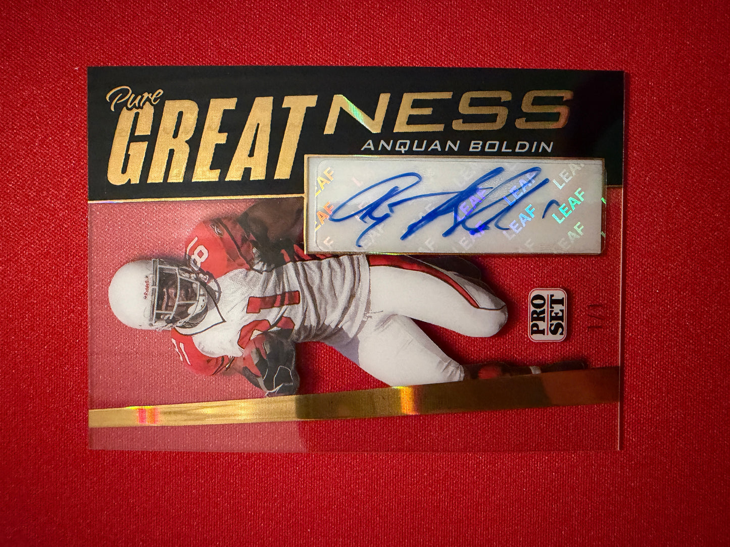 Anquan Boldin 2026 Leaf Pro Set Metal Football Pure Greatness Auto Gold 1/1