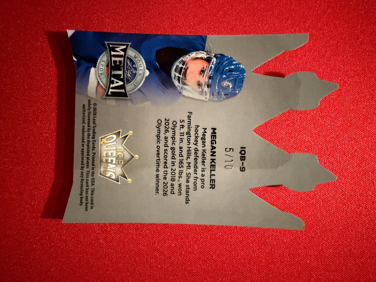 Megan Keller 2026 Leaf Women of Sport Ice Queens Die-Cut Silver Prismatic /10