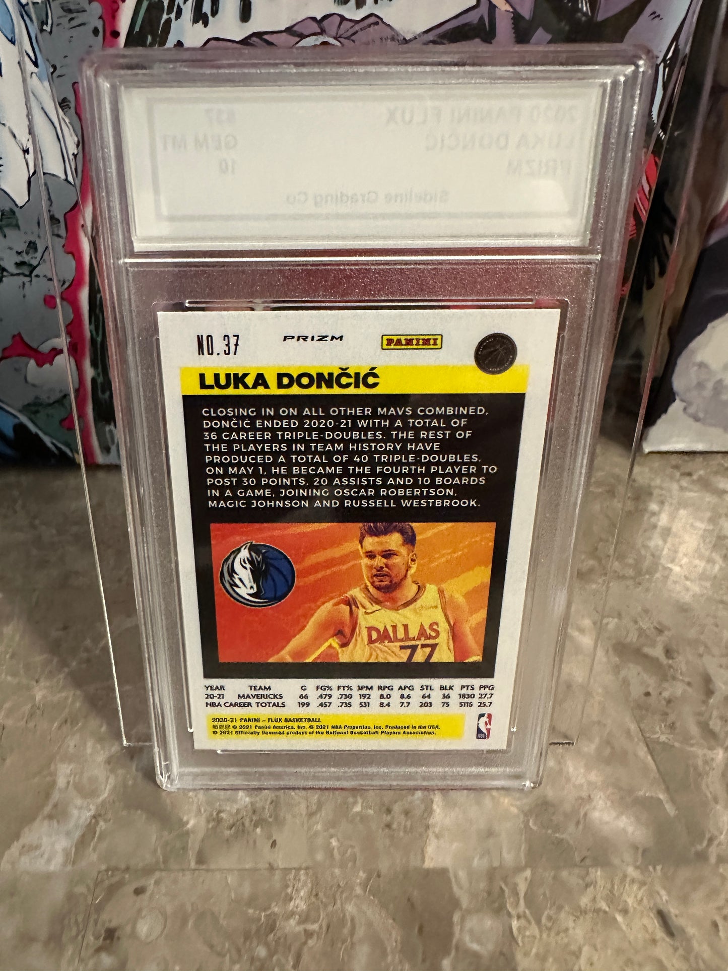 Luka Doncic #37 Graded 10 Gem Mint (2019 Panini Flux) - Prizm
