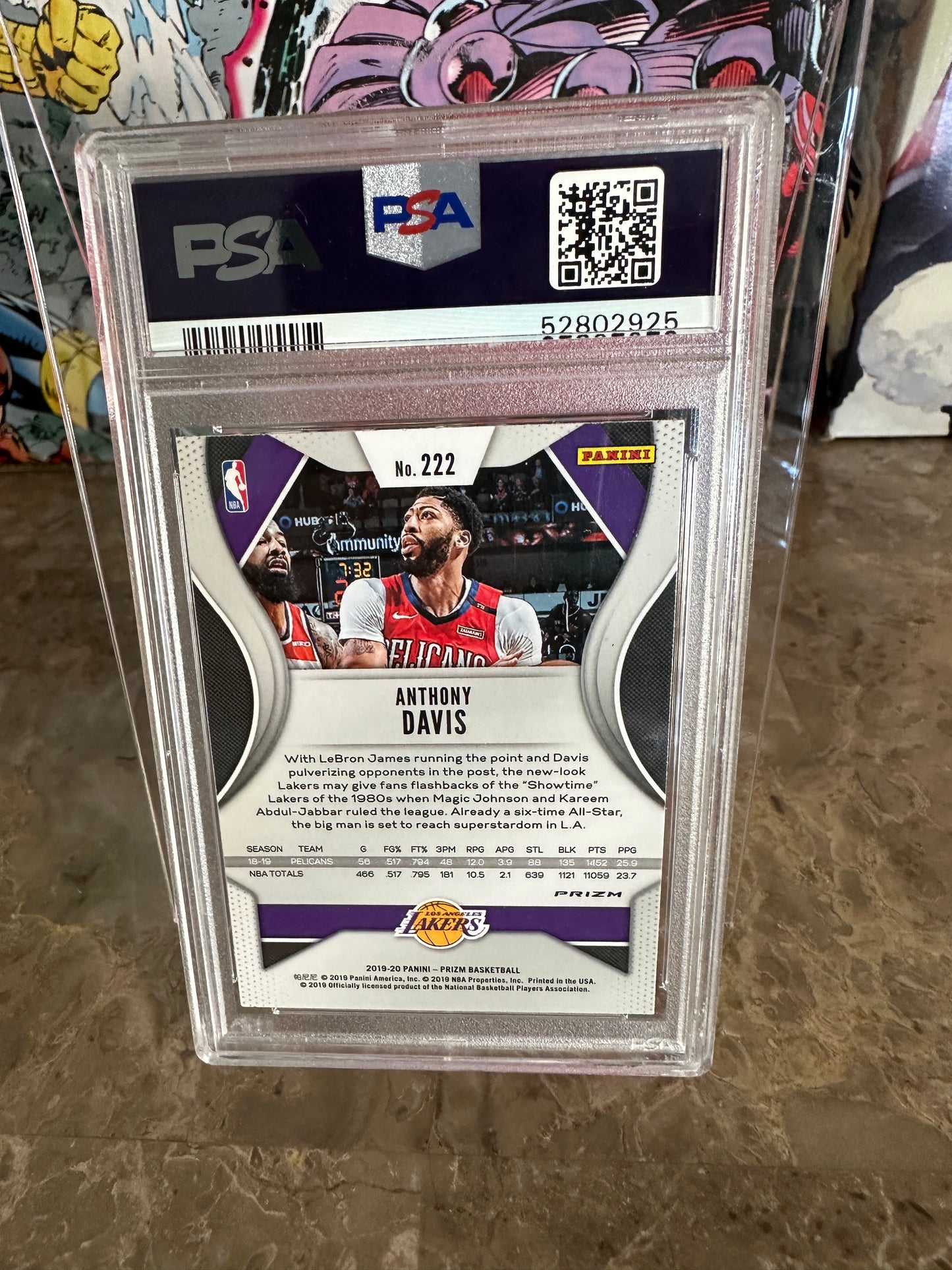 Anthony Davis #222 PSA 9.0 Mint (2019 Panini Prizm) - Fast Break Prizm
