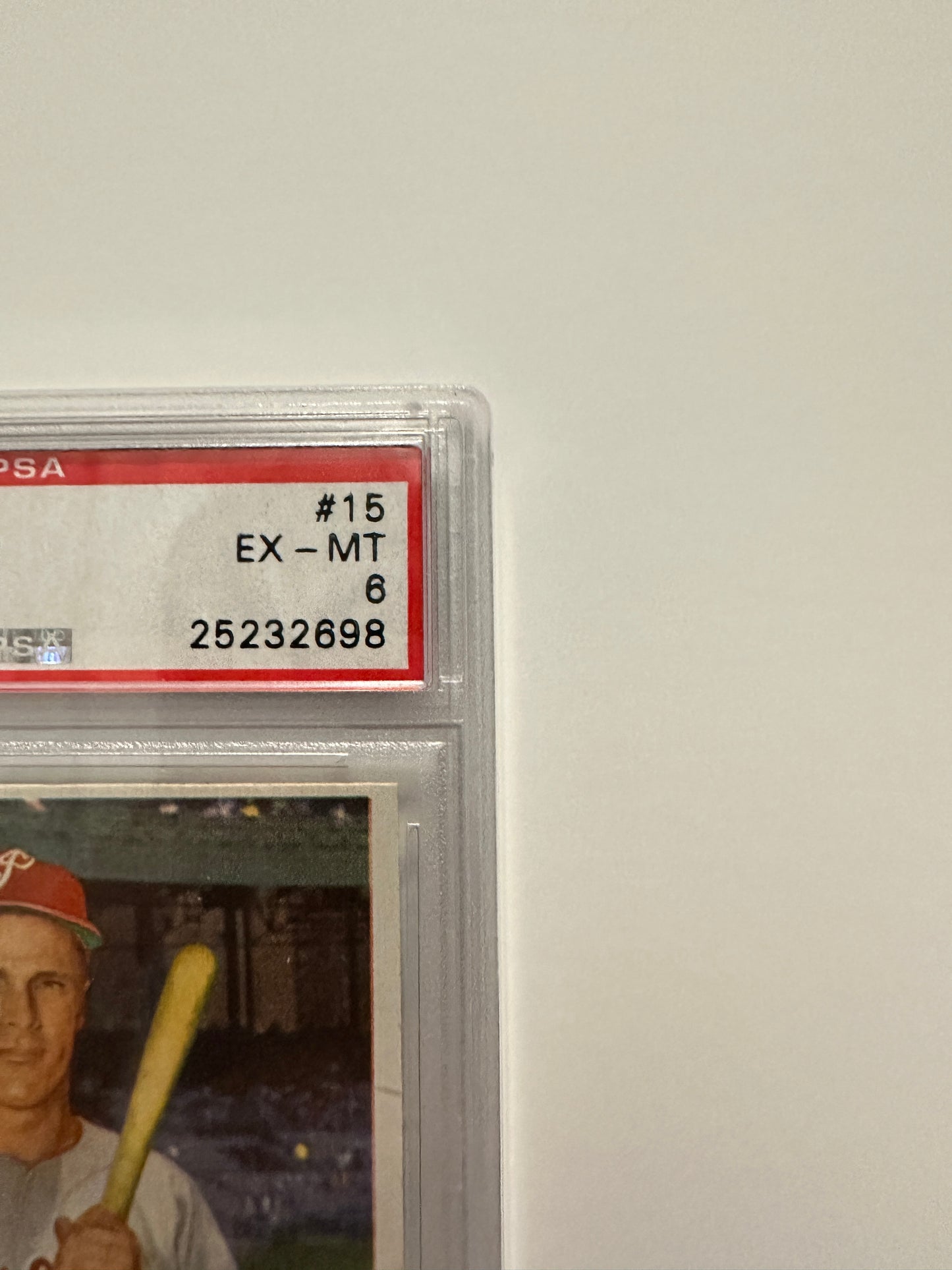 Richie Ashburn #15 PSA Graded EX-MT 6 (1954 Bowman)