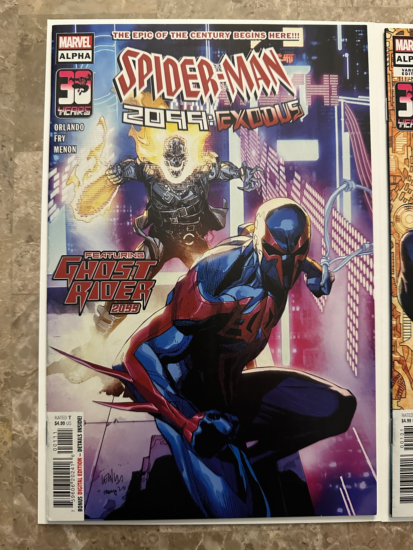 Spider-Man 2099 Exodus Alpha #1A & #1C NM 9.4 (Marvel 2022)