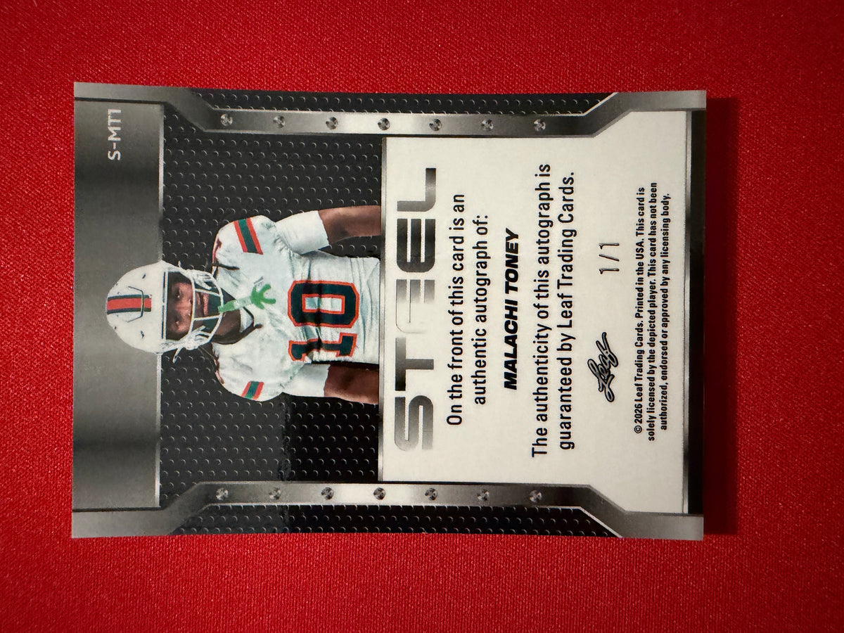 Malachi Toney 2026 Leaf Trinity Football Steel Auto Platinum 1/1