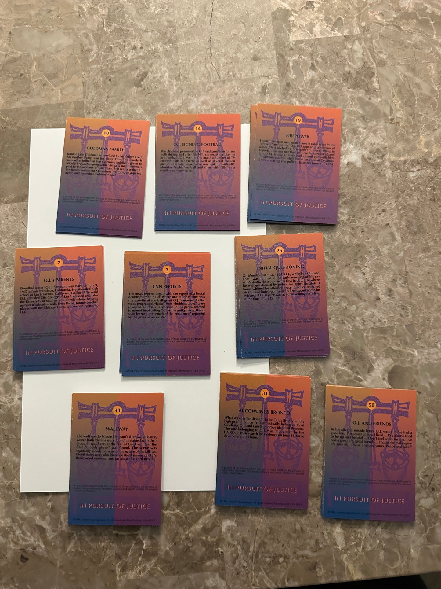 In Pursuit of Justice - The OJ SImpson Case - #1-50 Full Set (1994)