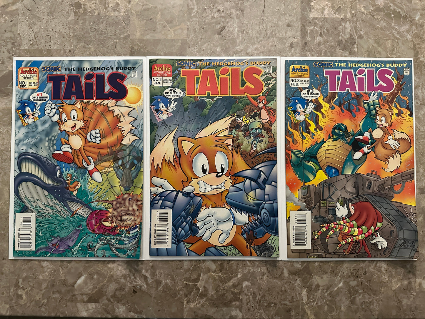 Tails #1-3 Full Set Mid to High Grade (Archie 1995)