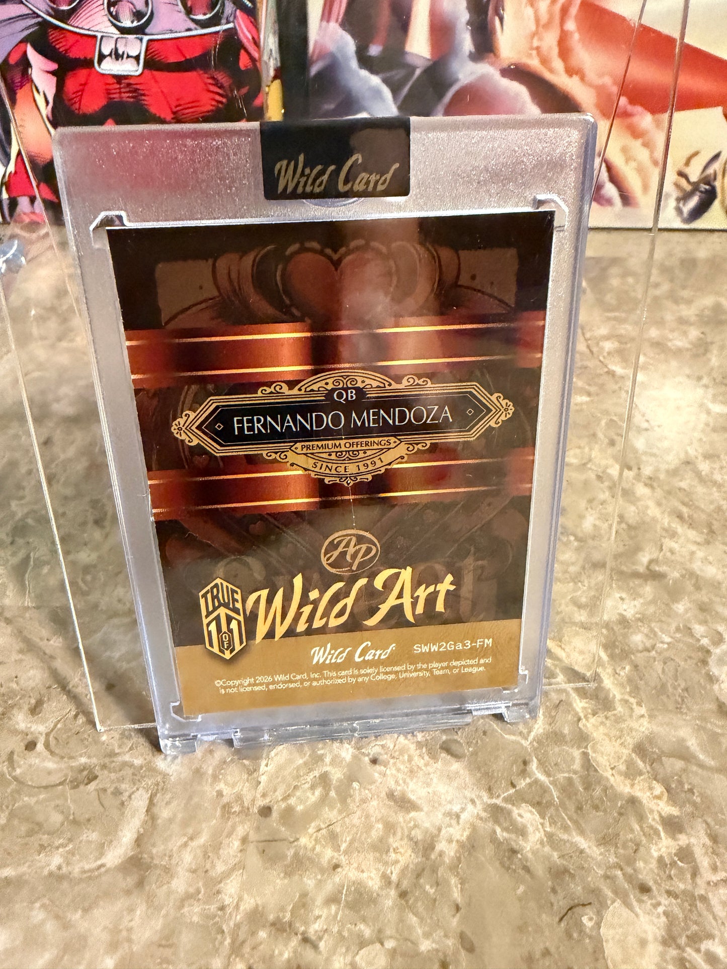 Fernando Mendoza 2026 Wild Card Wild Art 1/1 Gold Vinyl