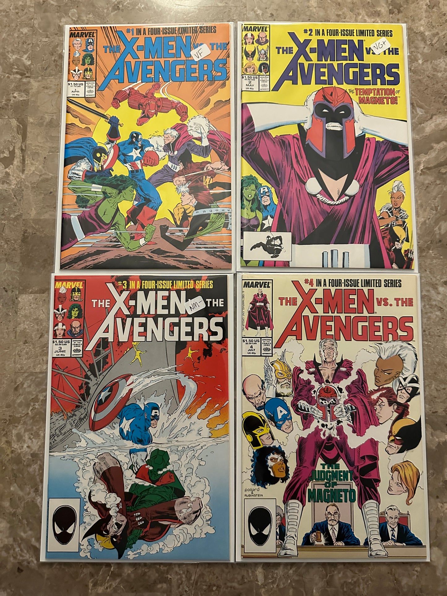 X-Men vs the Avengers #1-4 Full Set High Grade (Marvel Comics 1987)