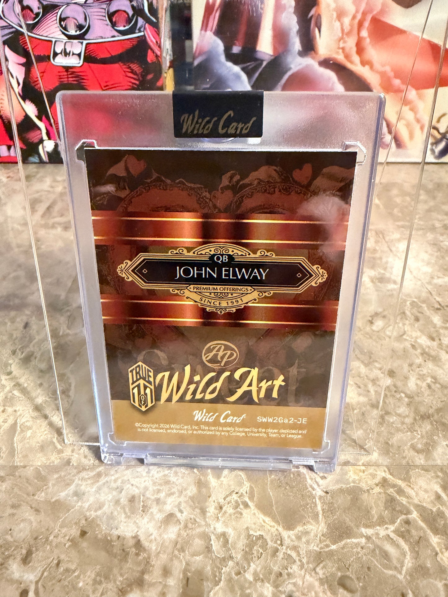 2026 Wild Card Wild Art Gold Vinyl True 1/1 John Elway Non-Auto (Street Art / Sweet)
