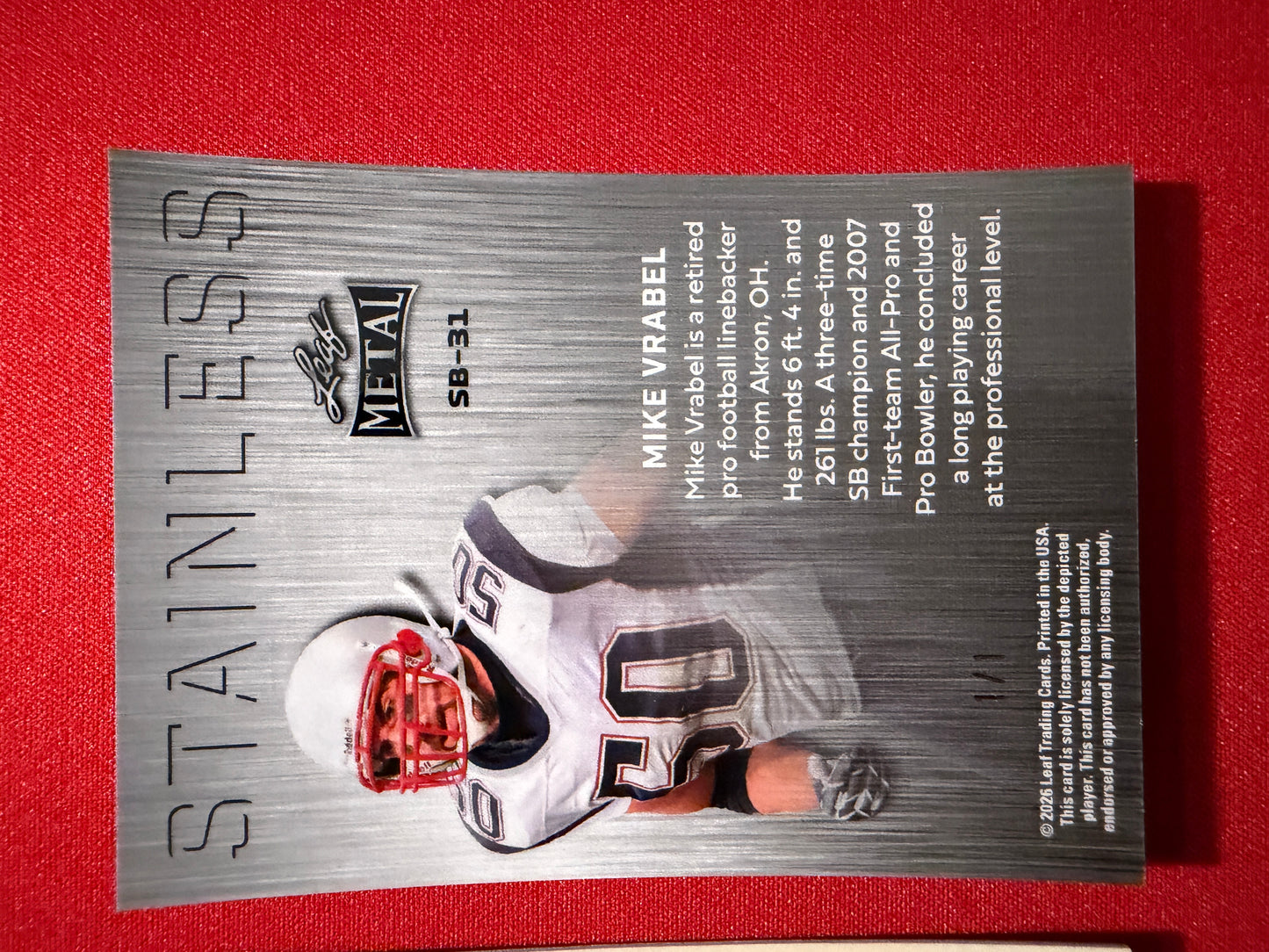 2026 Leaf Metal Mike Vrabel Gold Crystal 1/1 Auto 2-Card Lot