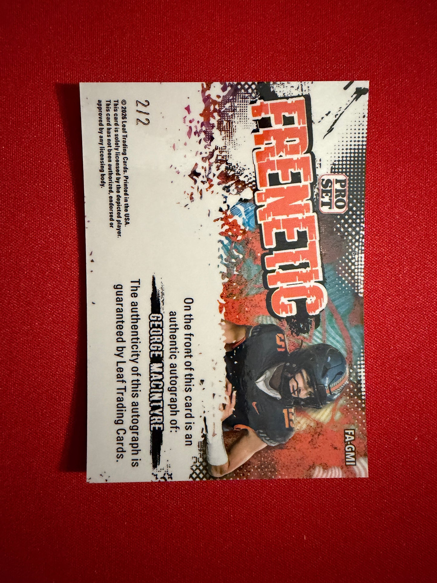 2026 Leaf Pro Set Football George MacIntyre Frenetic Auto Black 2/2