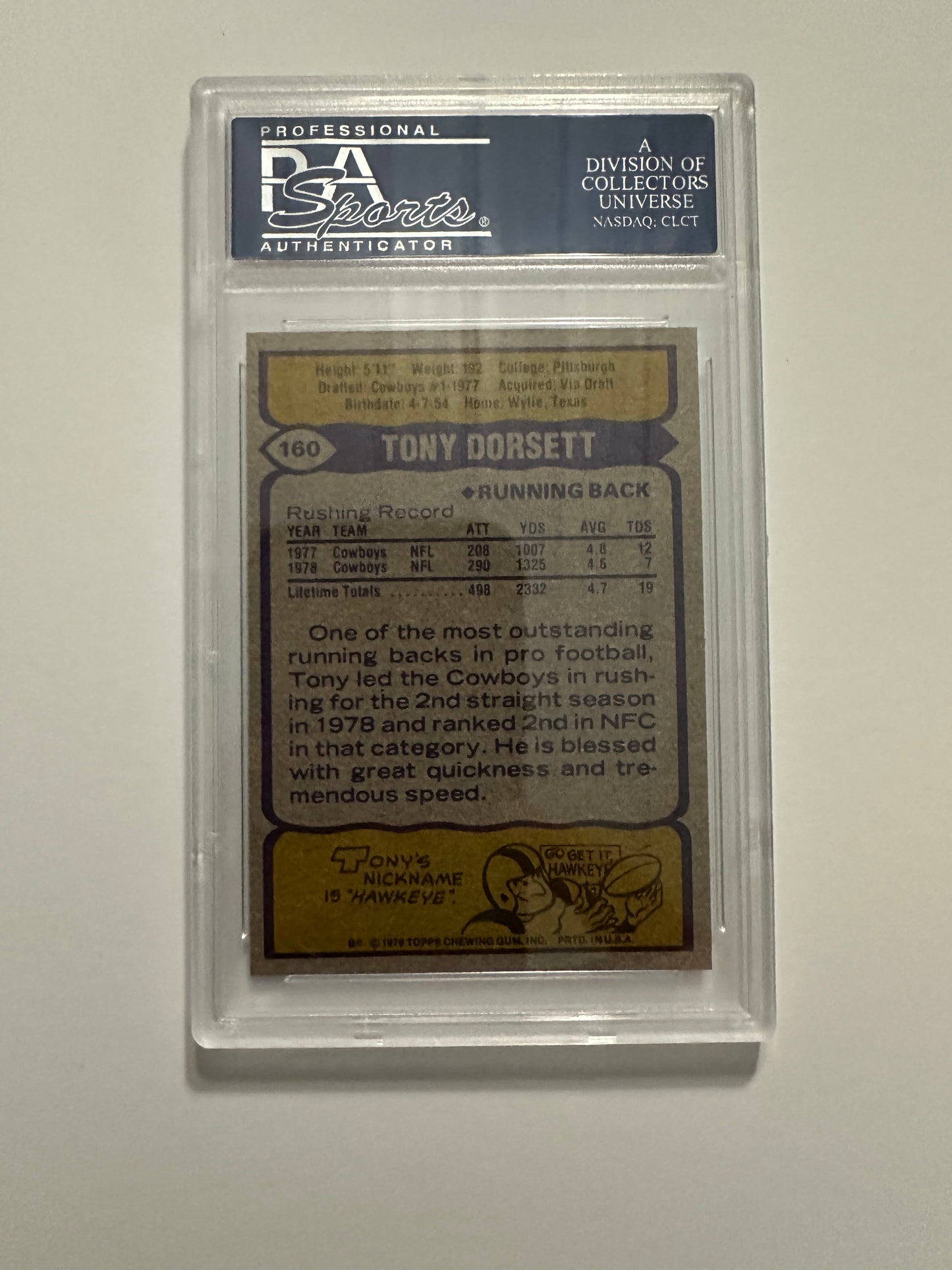 Tony Dorsett #160 PSA Graded NM-MT 8 (1979 Topps)