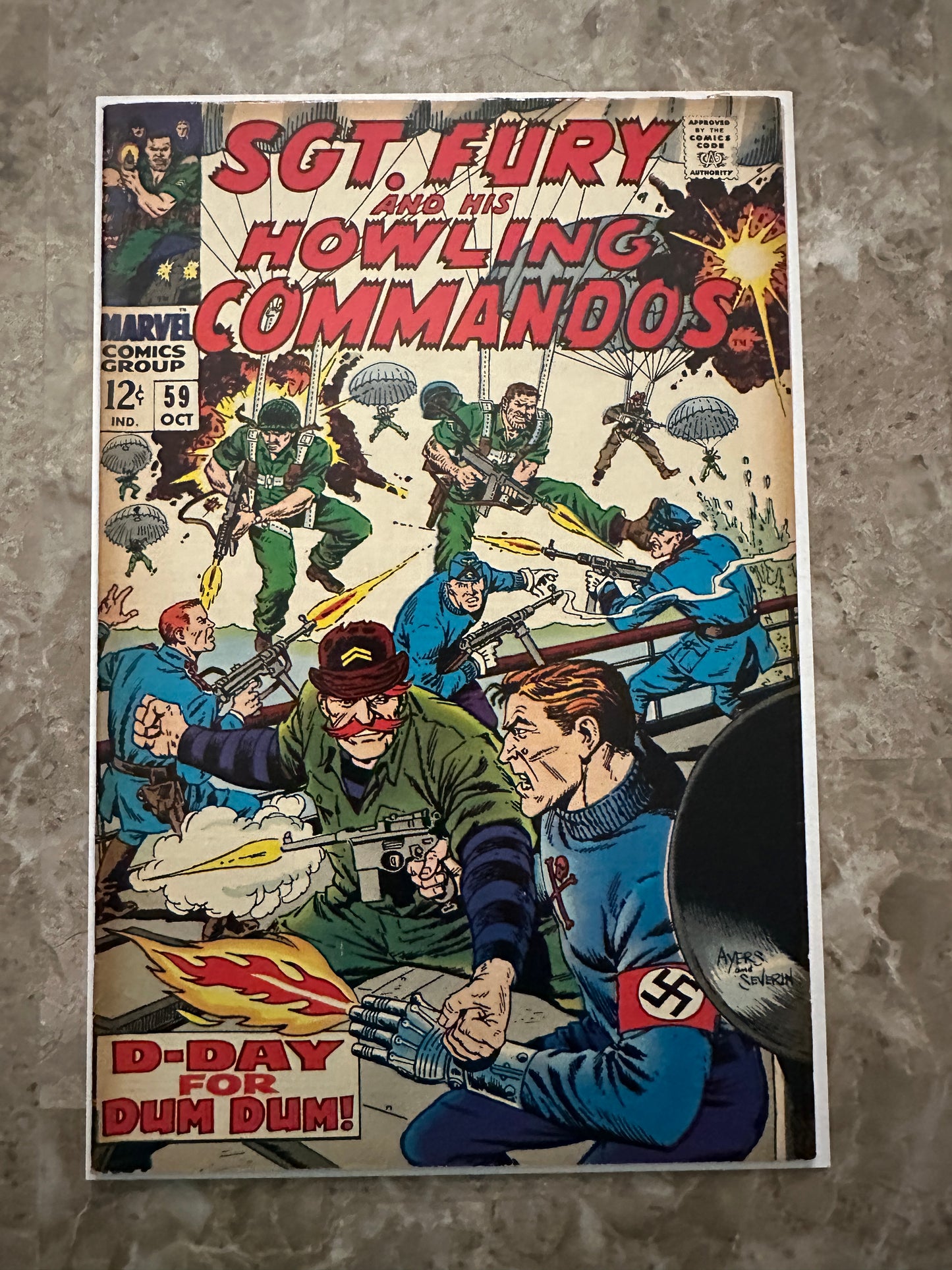 Sgt Fury #59 FN- 5.5 (Marvel Comics 1968) - Higher Grade with tanning