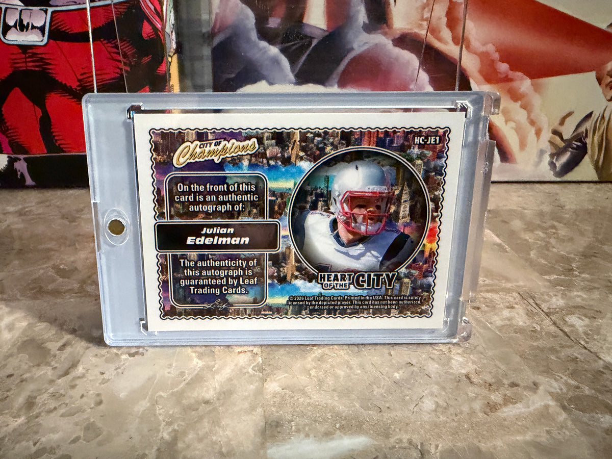 Julian Edelman 2026 Leaf City of Champions Heart of the City Auto Blue /25