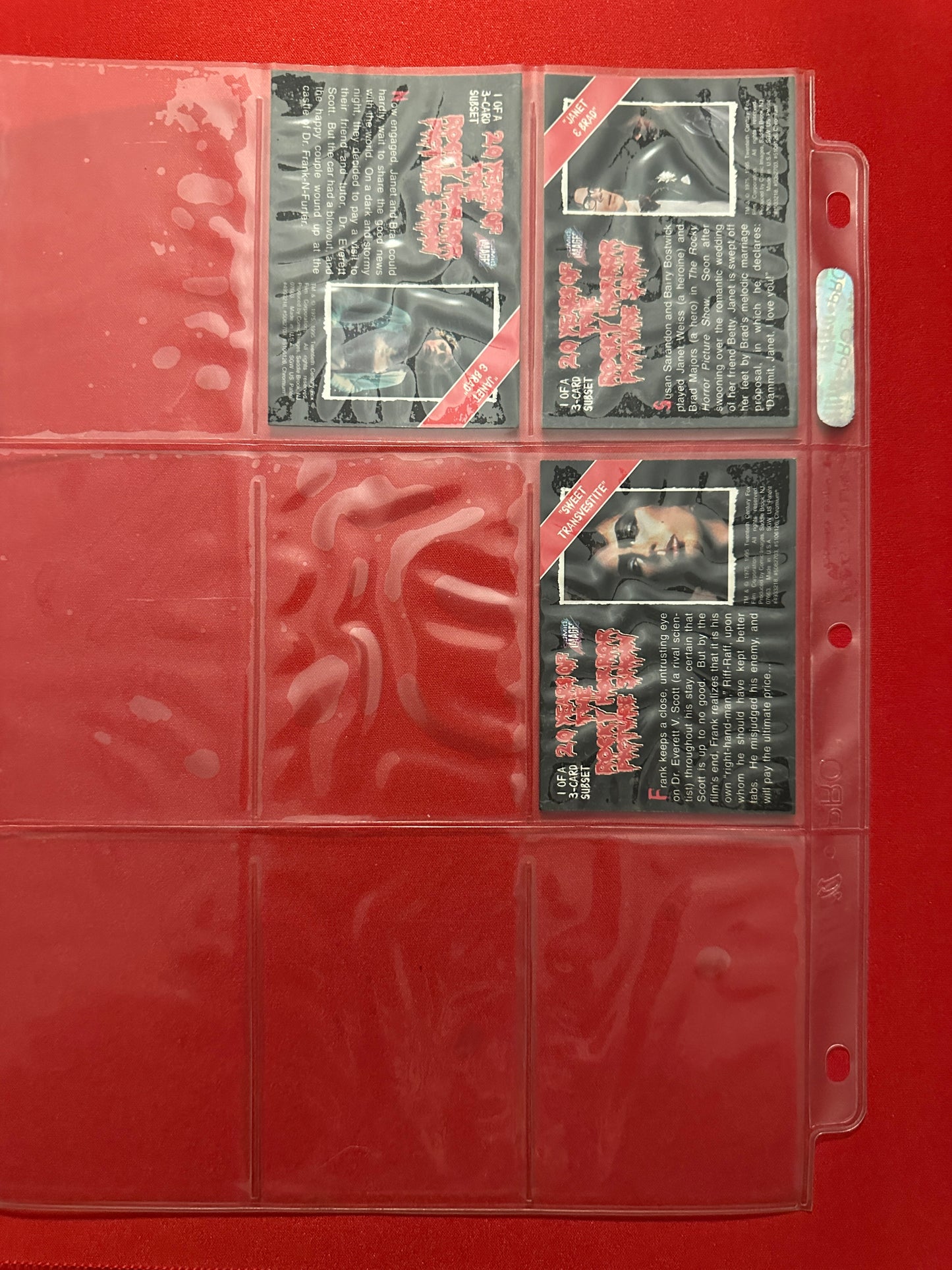 1995 Rocky Horror Picture Show Trading Card Set (90 cards)