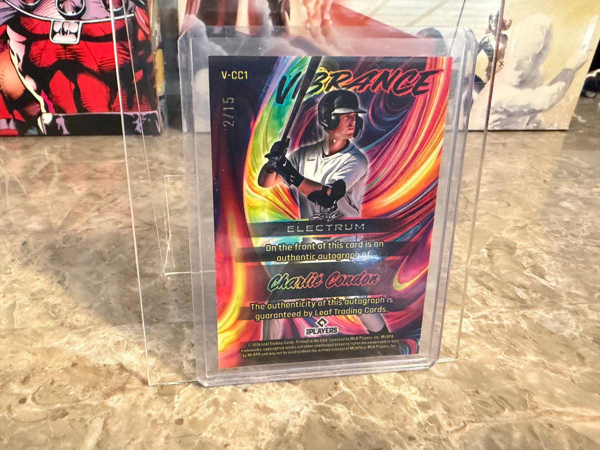 Charlie Condon 2026 Leaf Electrum Vibrance Auto /15