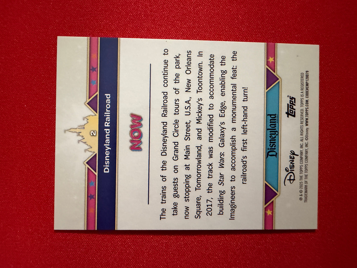 2025 Topps Disneyland Disneyland Railroad Gold /50 #2