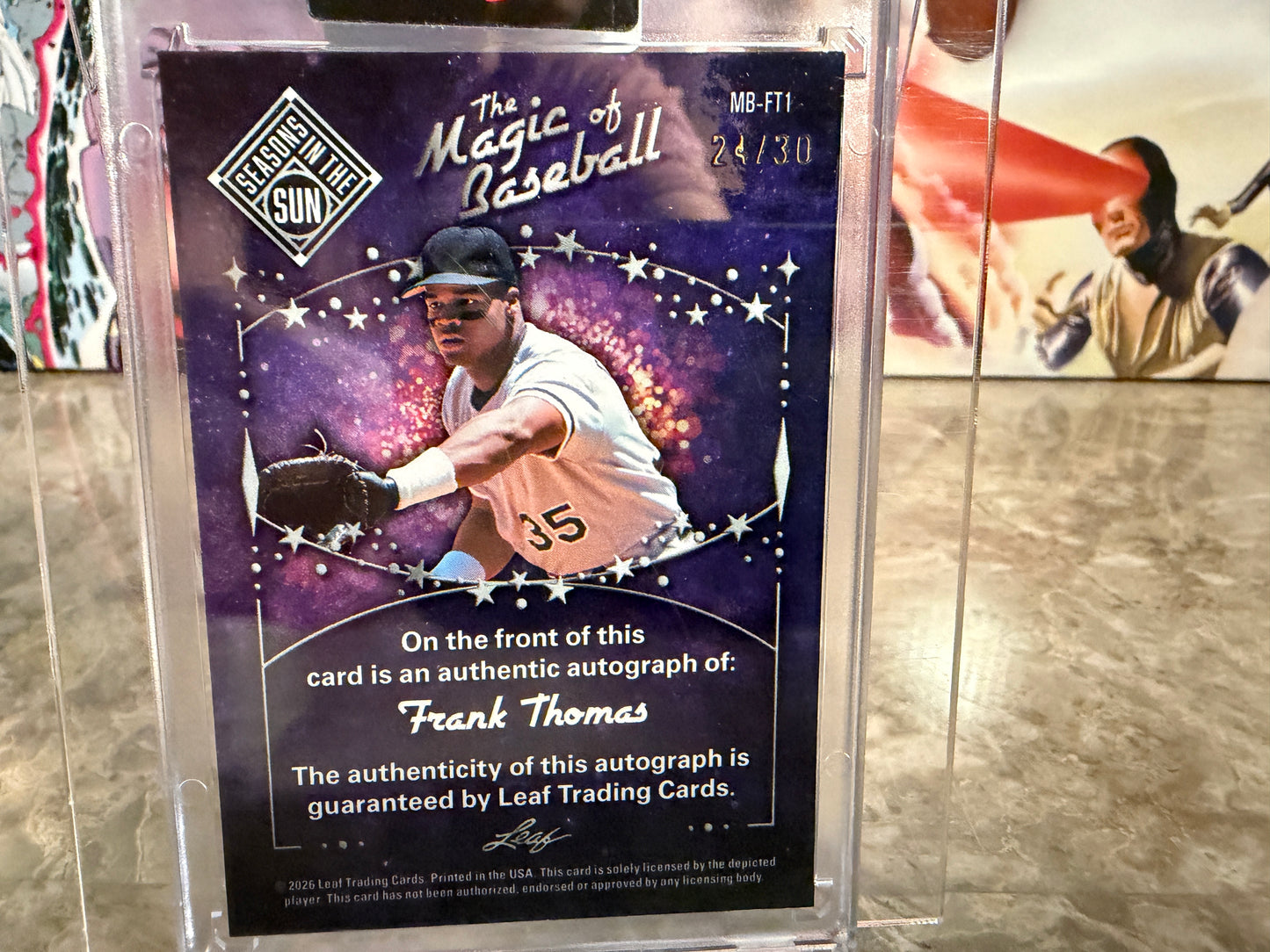 Frank Thomas 2026 Leaf Seasons In the Sun Magic of Baseball Auto Silver /30