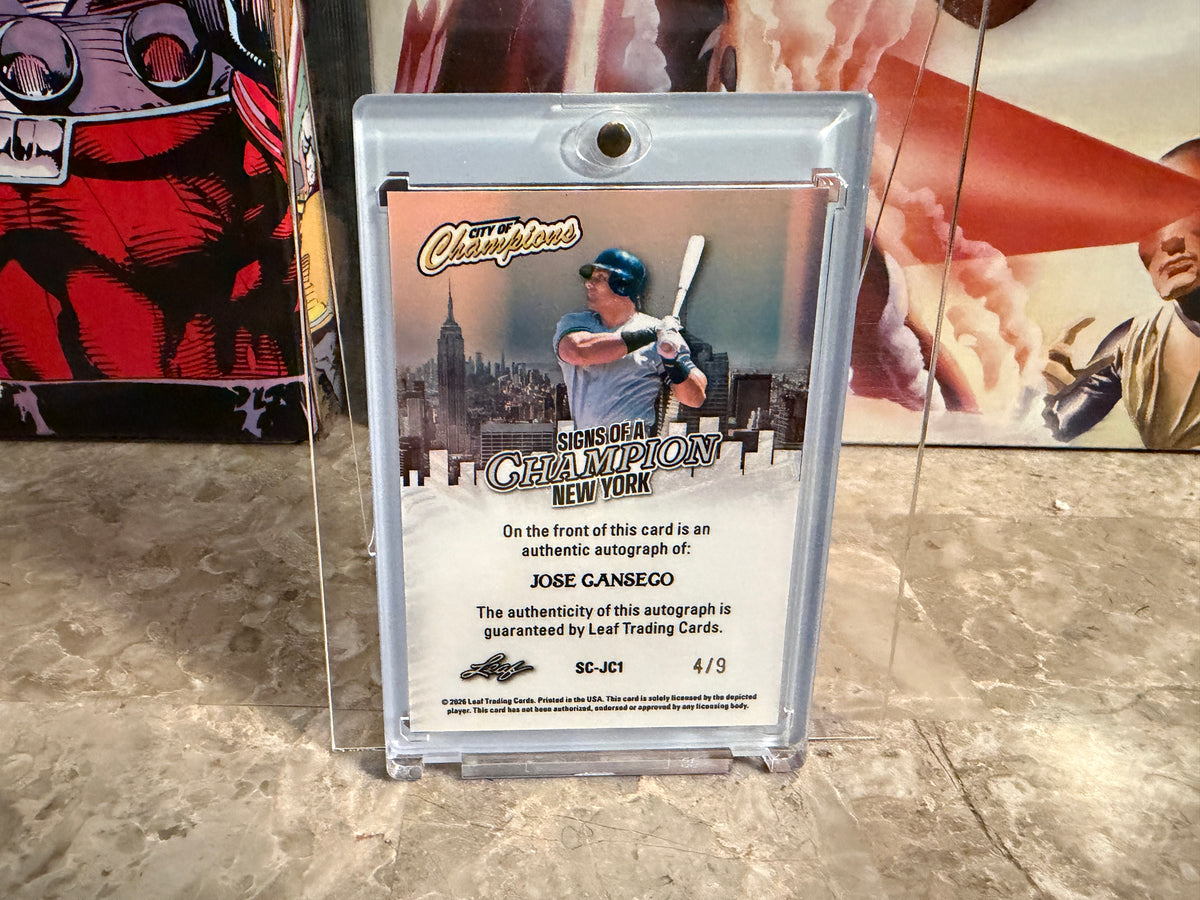 Jose Canseco 2026 Leaf City of Champions Signs Auto New York Silver Shimmer /9