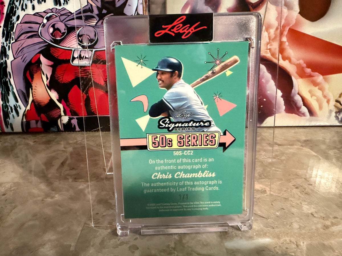 Chris Chambliss 2026 Leaf Signature Series 50s Series Auto Red Prismatic 1/1