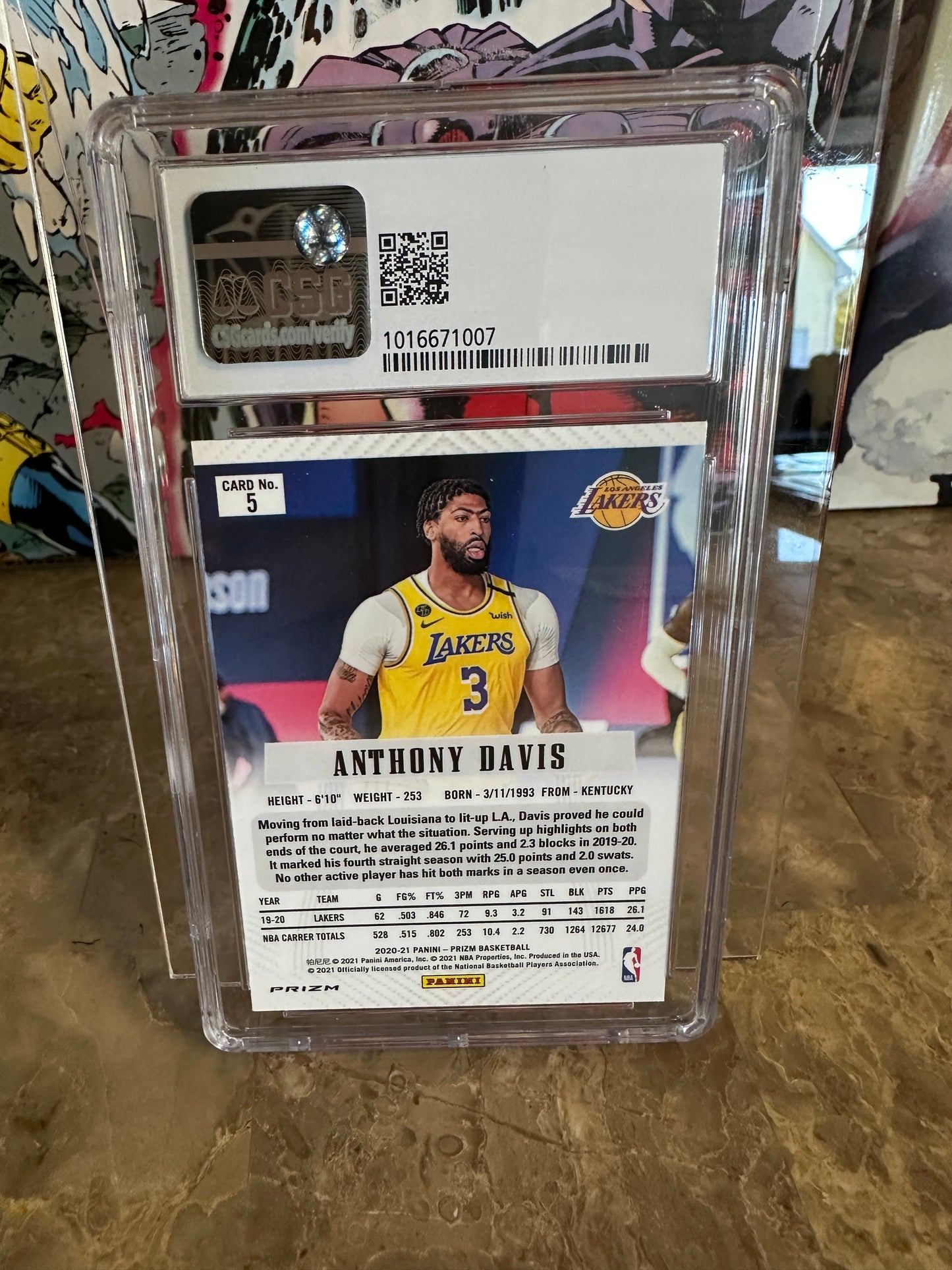 Anthony Davis #5 CSG 9 Mint (2020-21 Panini Prizm) - Fast Break Flashback