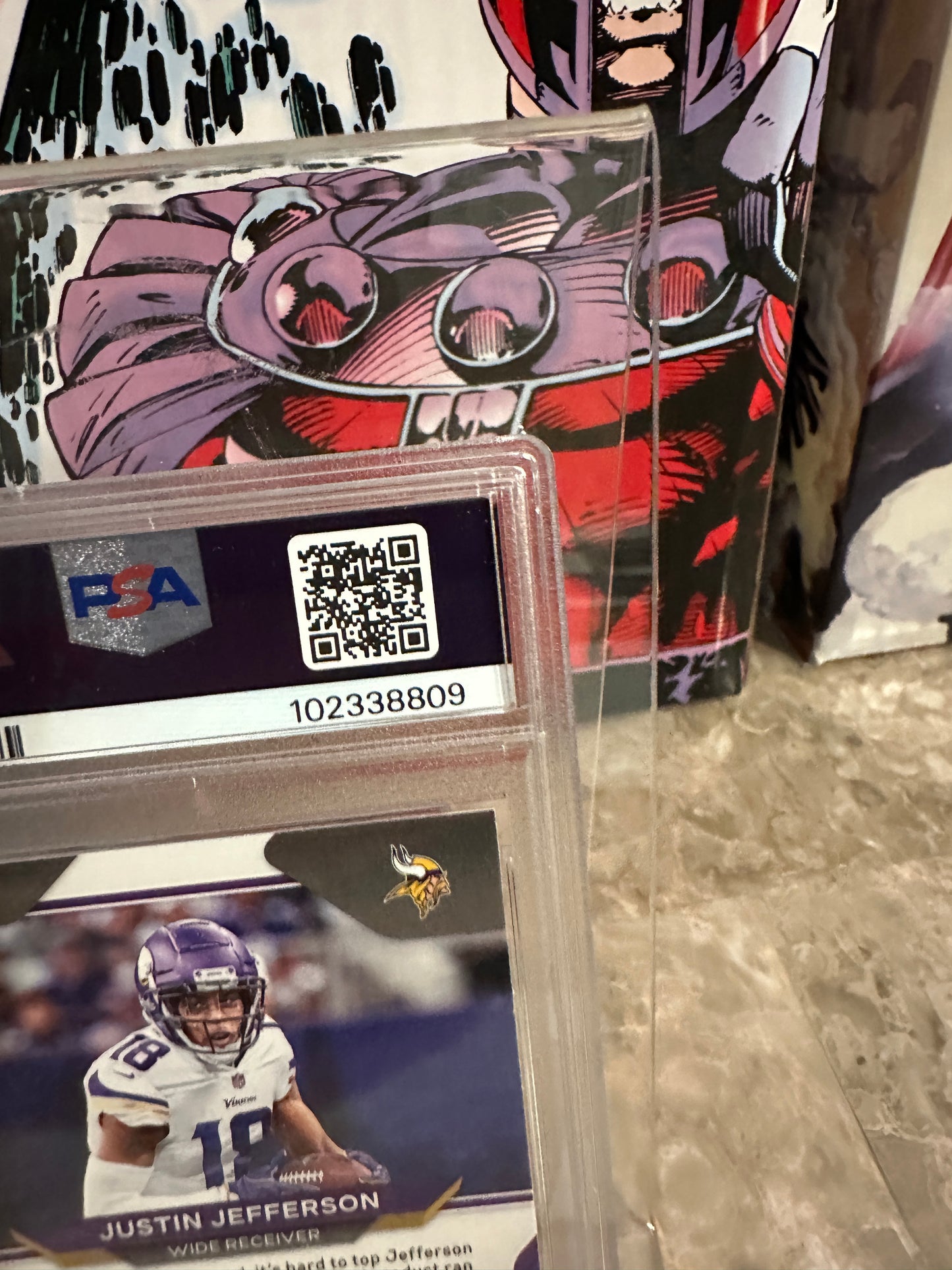 Justin Jefferson #398 PSA Mint 9.0 (2020 Panini Prizm)