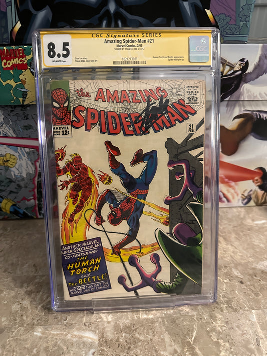 Amazing Spider-Man #21 CGC 8.5 OW SS Stan Lee (1965 Marvel)