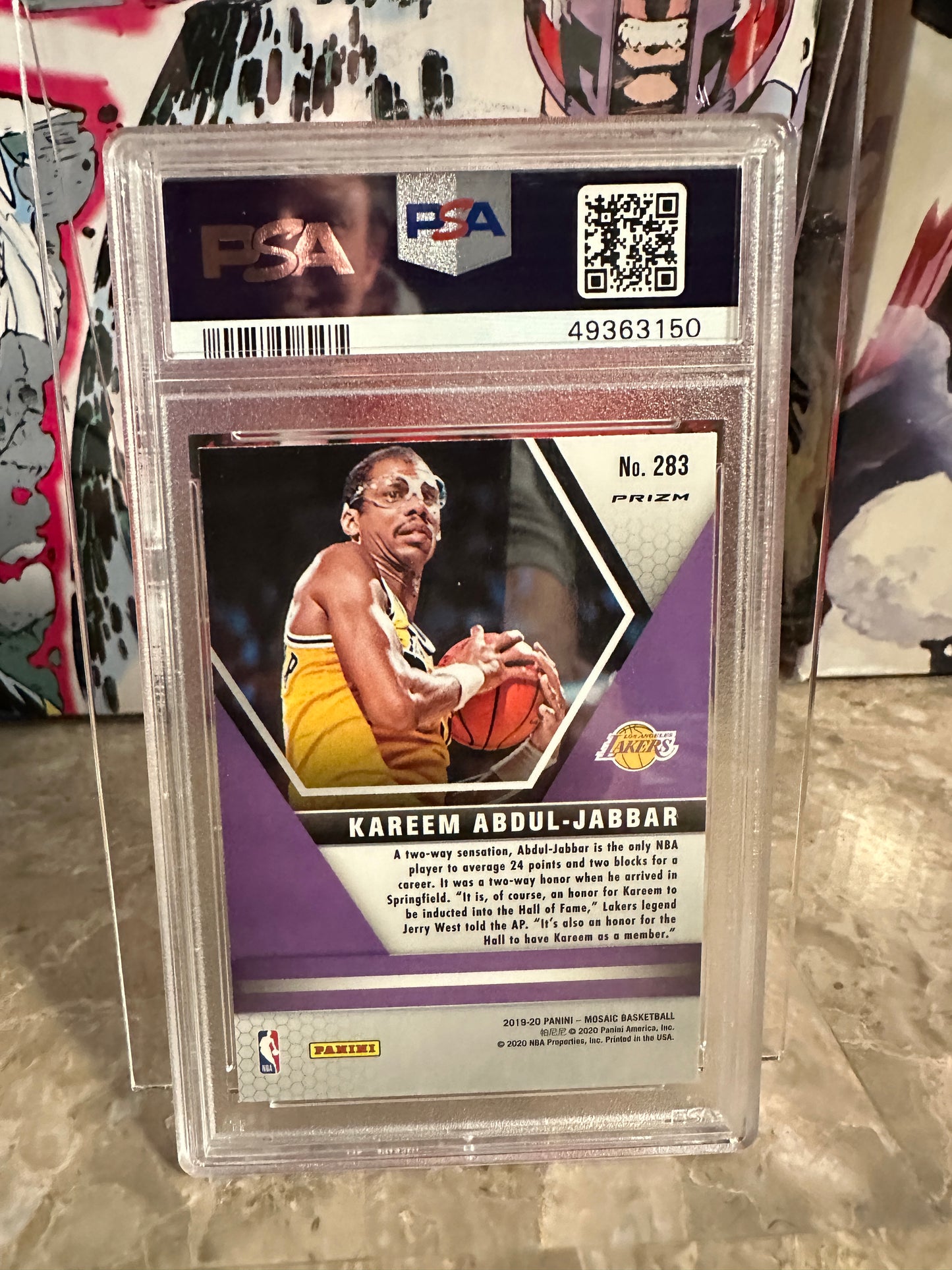 Kareem-Abdul Jabbar #283 PSA 9 Mint (2019 Panini Mosaic) - Mosaic