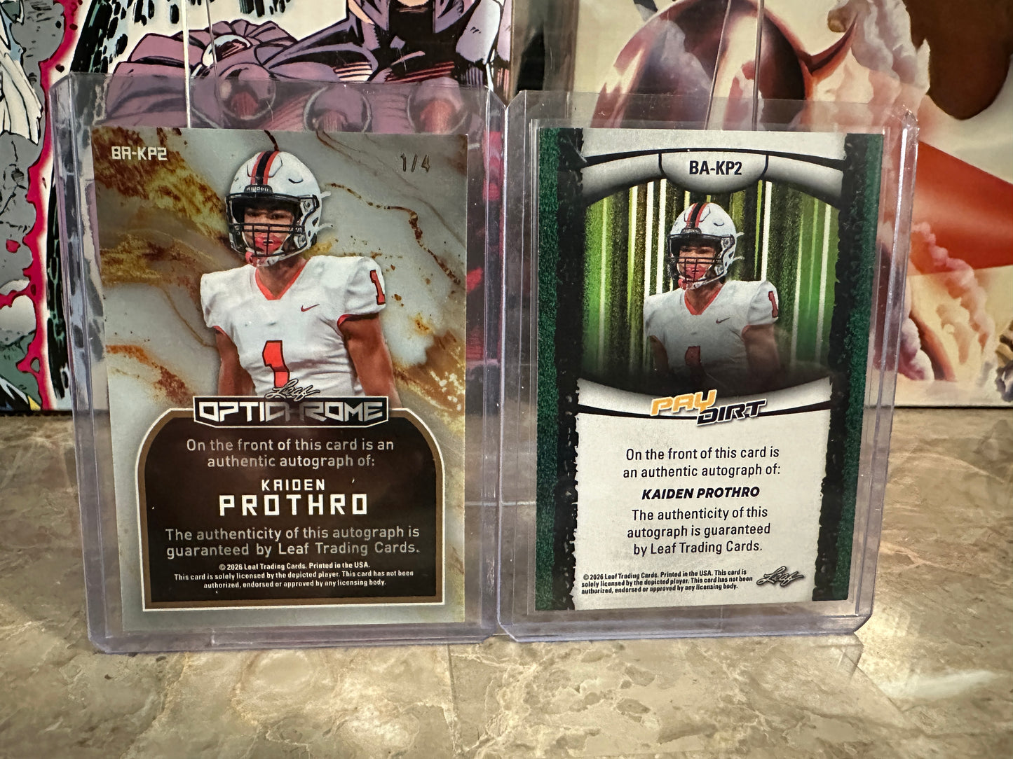 Kaiden Prothro AUTO LOT 2026 Leaf Optichrome Red Crystal /4 & Paydirt White /3