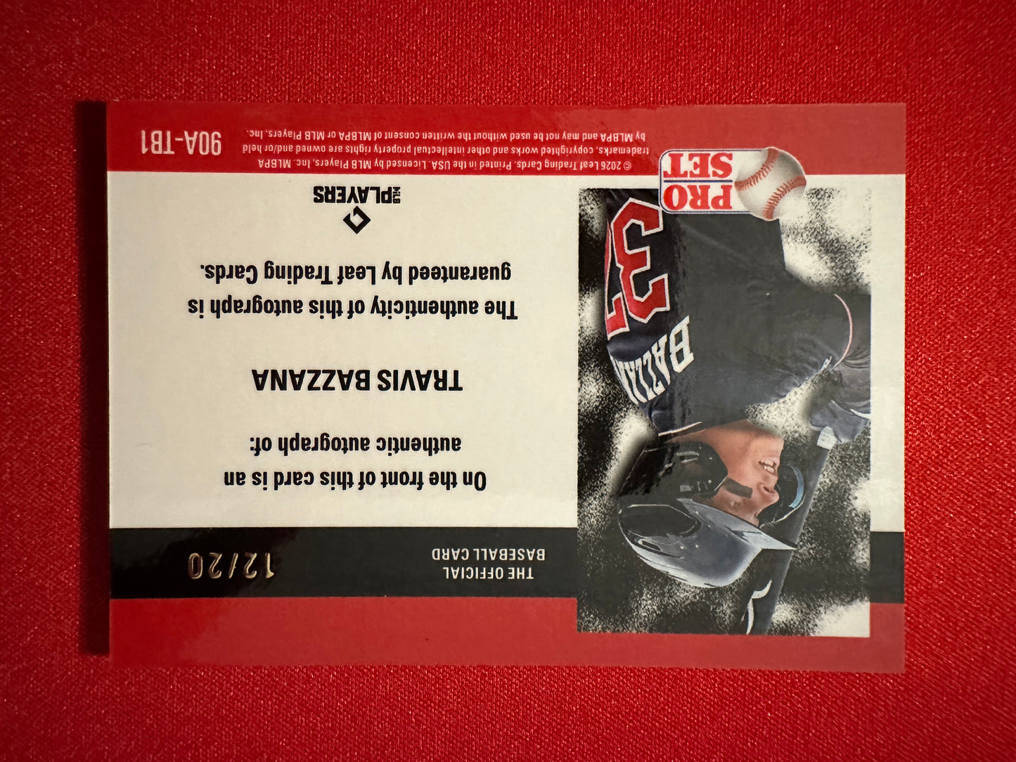 Travis Bazzana 2026 Leaf Pro Set 1990 Silver Prismatic AUTO 12/20 Guardians