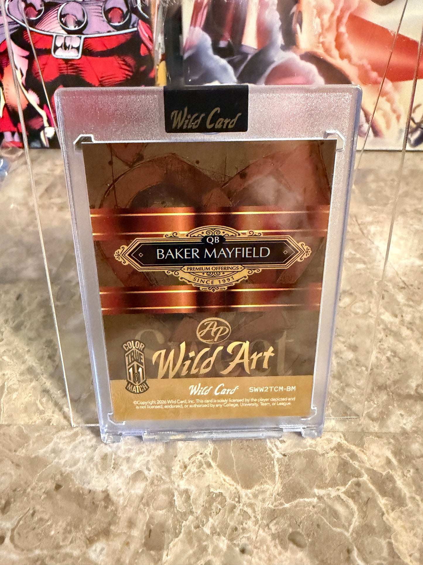 Baker Mayfield 2026 Wild Card Wild Art 1/1 Color Match Artist Proof