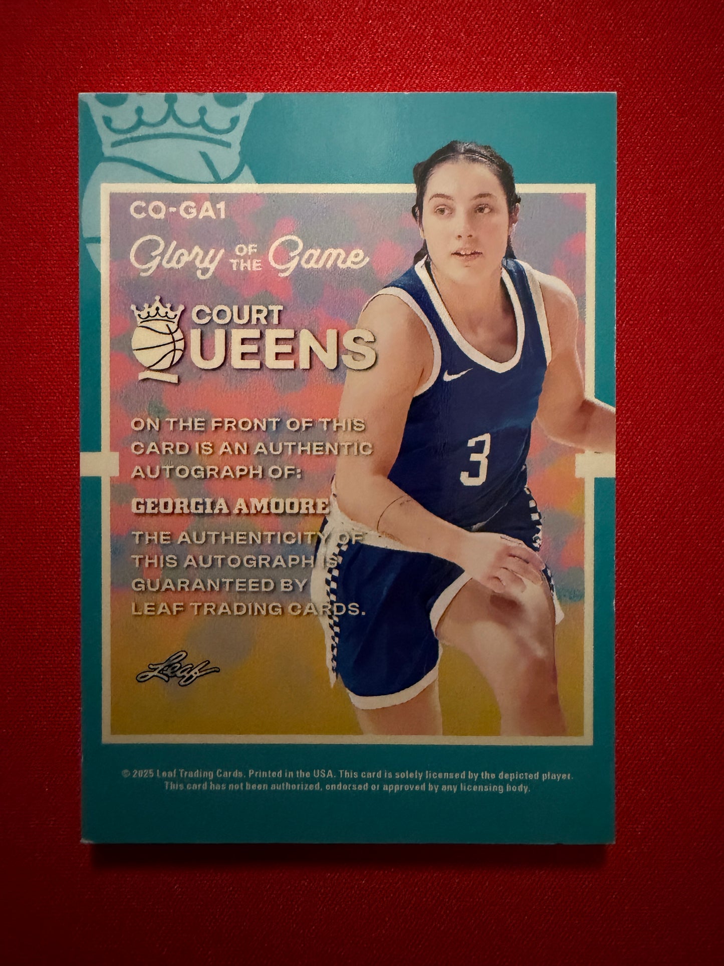 2025 Leaf Glory of the Game Basketball Court Queens Georgia Amoore Silver Auto 01/40