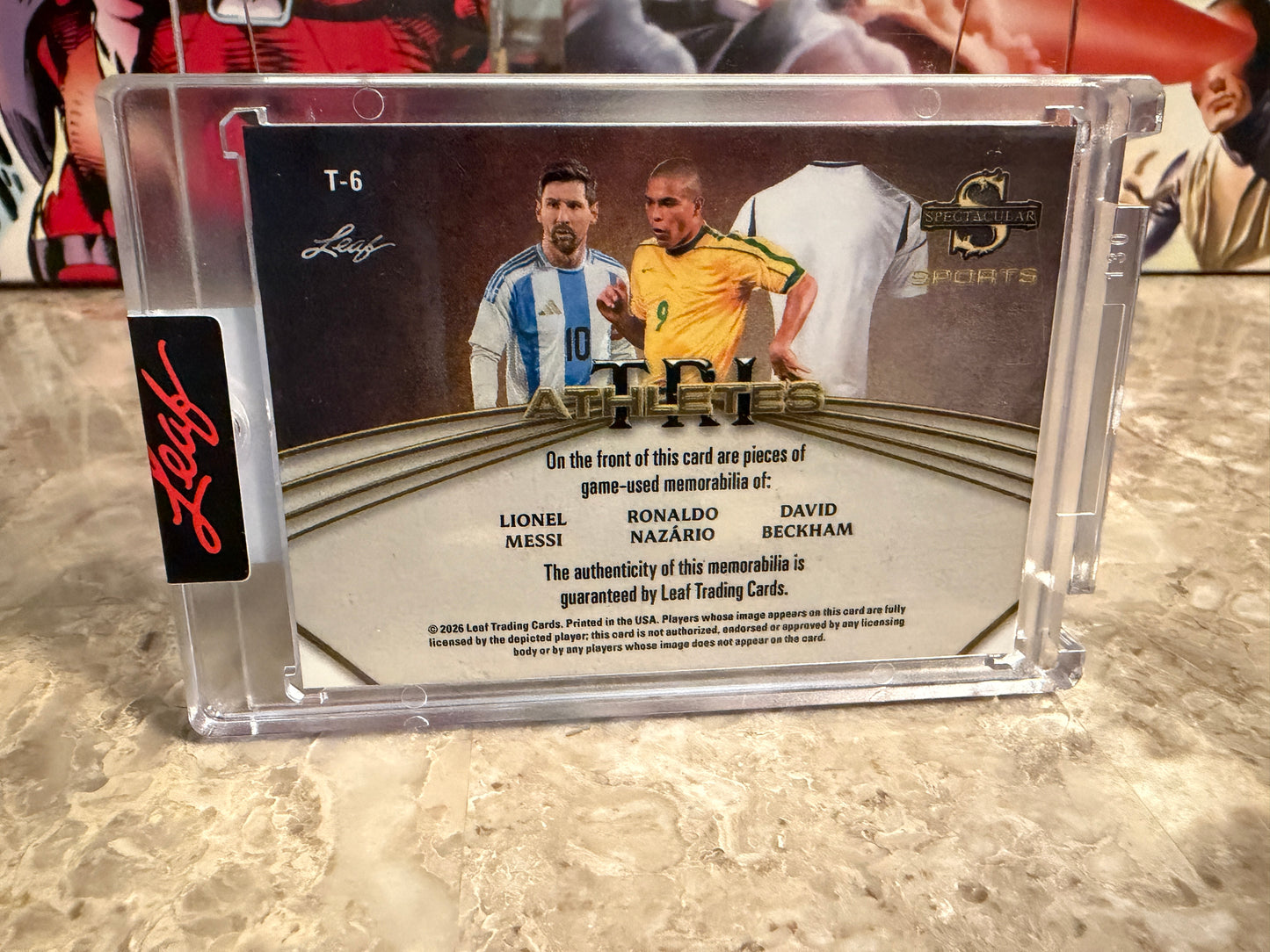 2026 Leaf Spectacular Sports Tri Athletes Triple Patch Messi, Nazário, Beckham