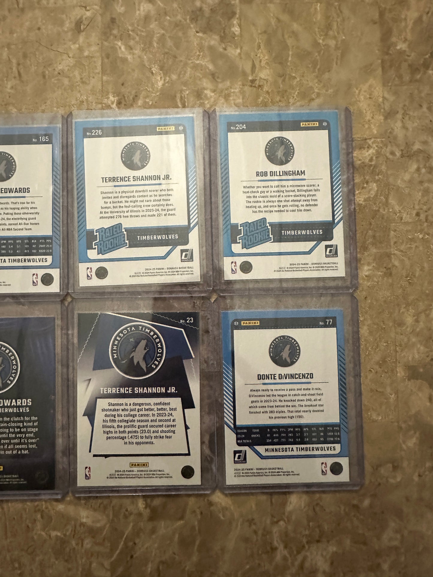 2024 Panini Donruss Basketball Minnesota Timberwolves Team Set (12 cards)