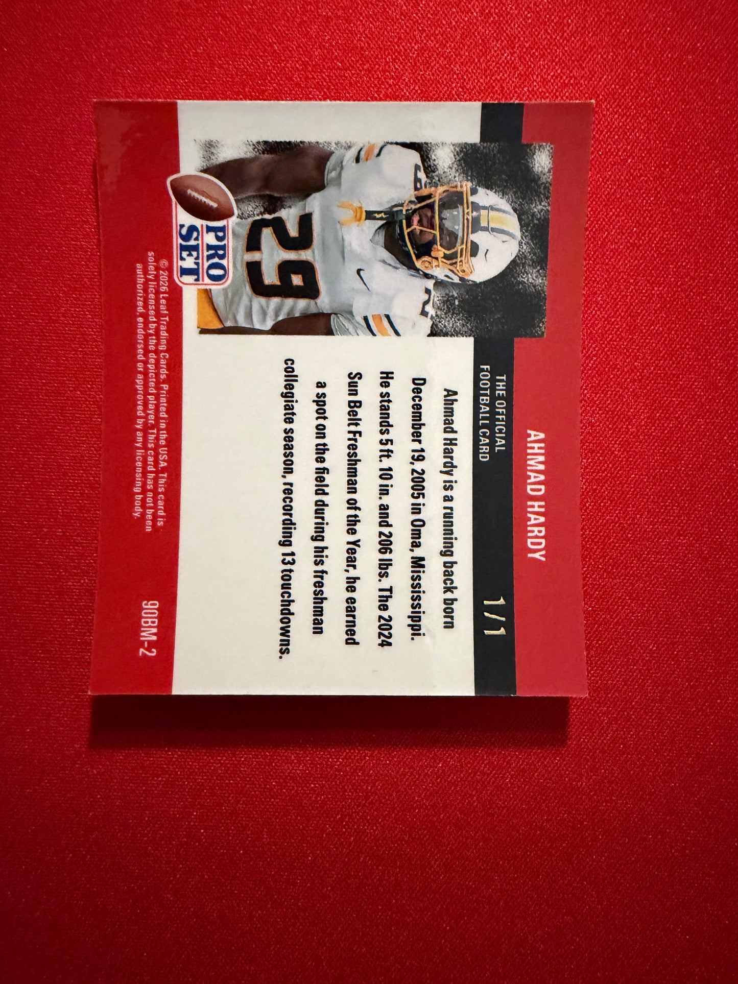 Ahmad Hardy 2026 Leaf Pro Set Metal Vintage Auto Red Flood 1990 Mini Gold Super 1/1 Lot