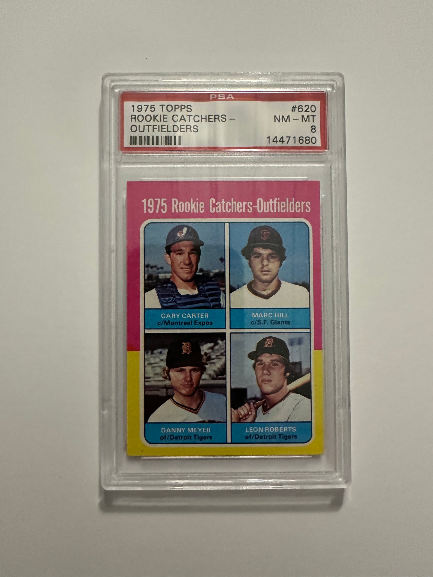 Rookie Catchers/Outfielders #620 PSA Graded NM-MT 8 (1975 Topps)
