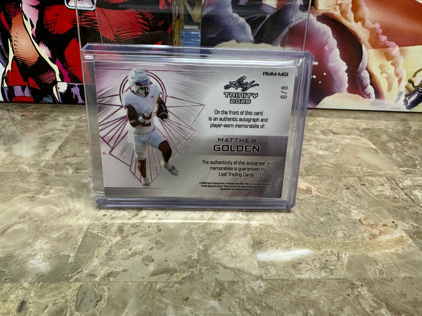 2025 Leaf Trinity MATTHEW GOLDEN Rookie Metal Patch Auto 8/9 - Packers RC