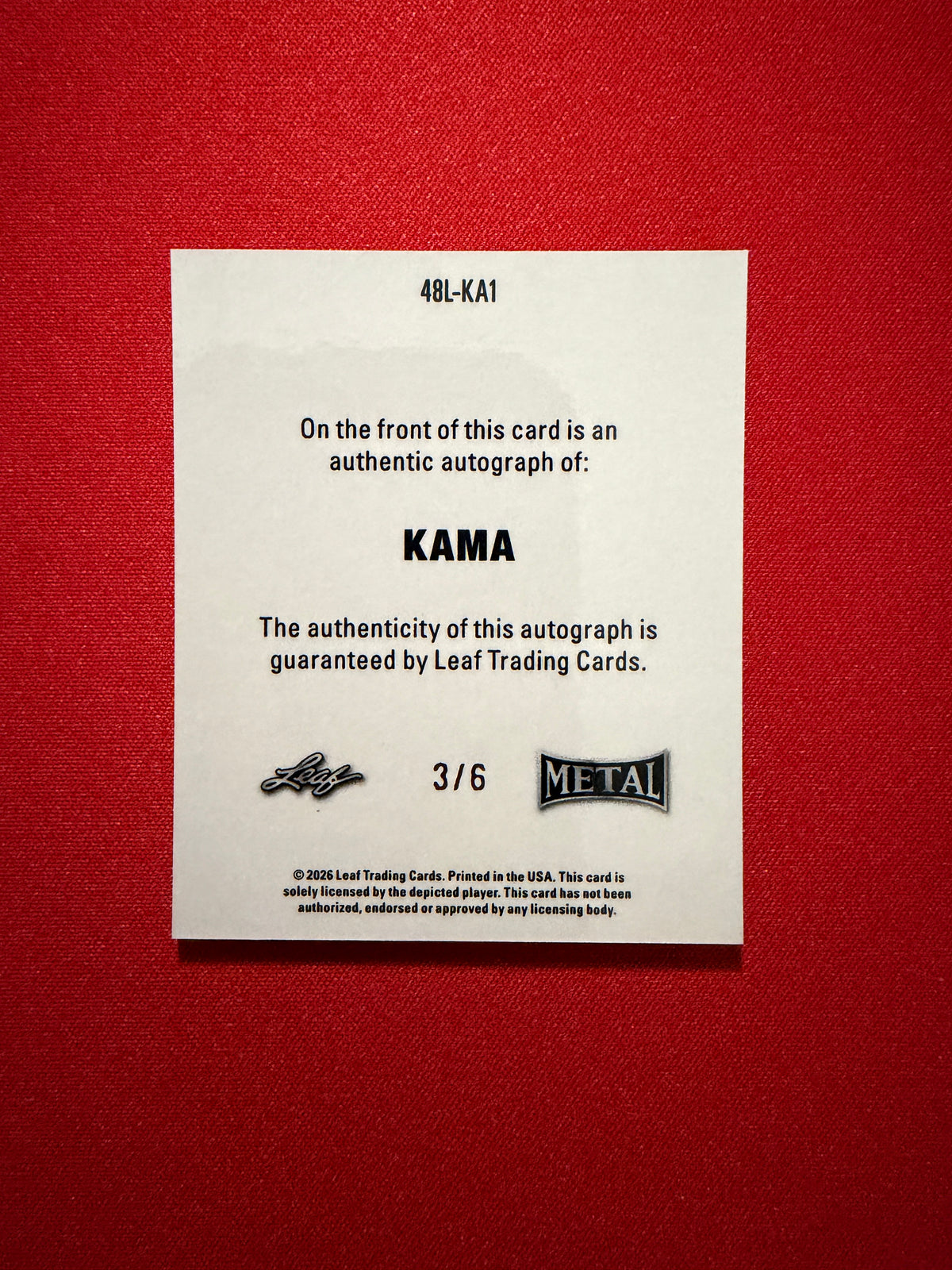 Kama 2026 Leaf Metal Ring Kings 1948 Auto Pink /6