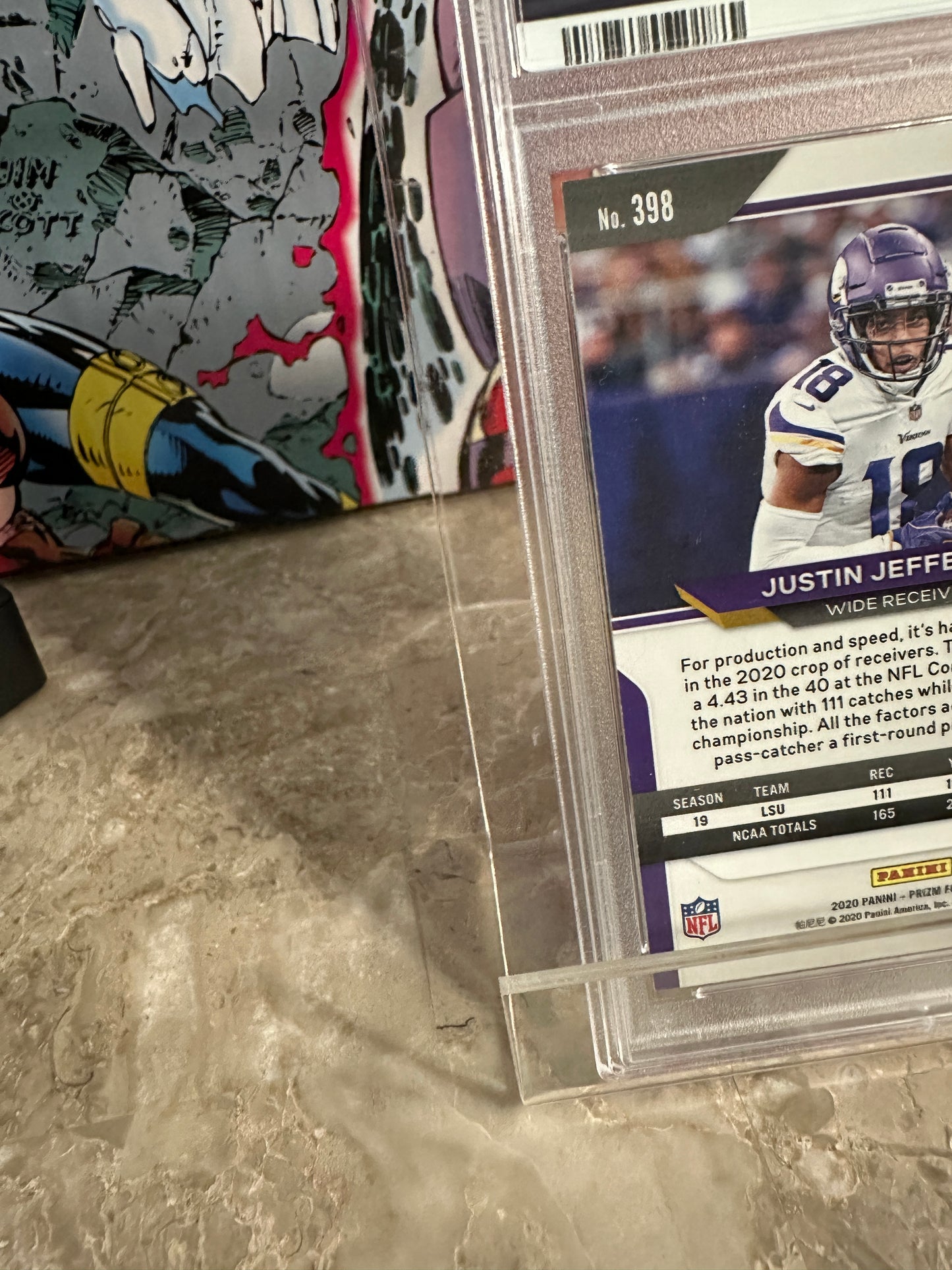 Justin Jefferson #398 PSA Mint 9.0 (2020 Panini Prizm)