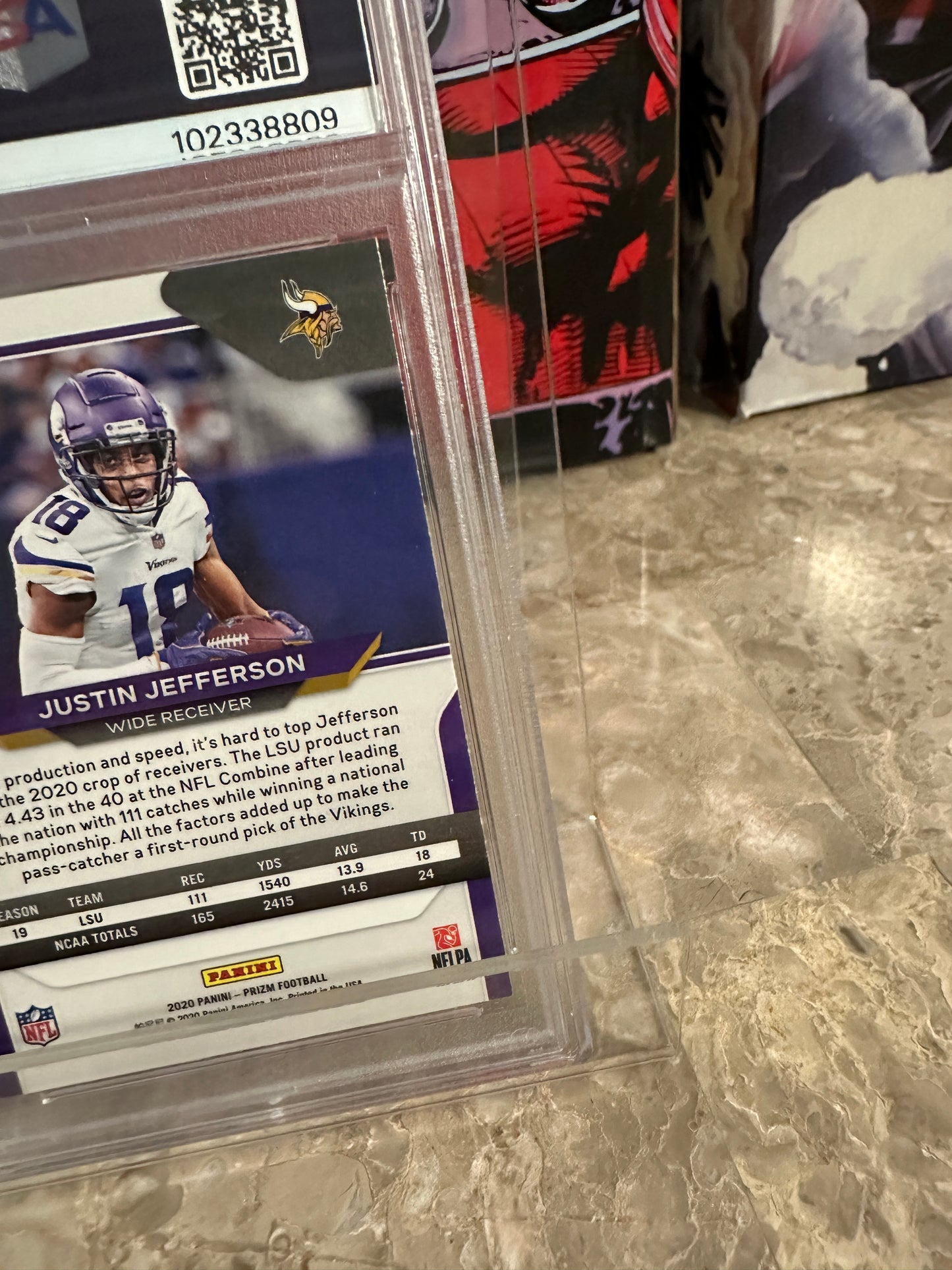Justin Jefferson #398 PSA Mint 9.0 (2020 Panini Prizm)